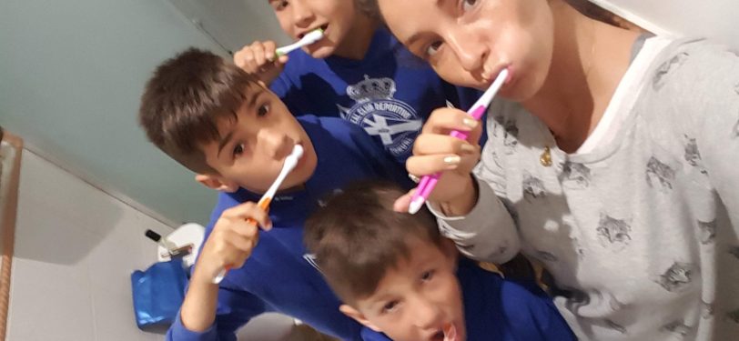 Brushing our teeth